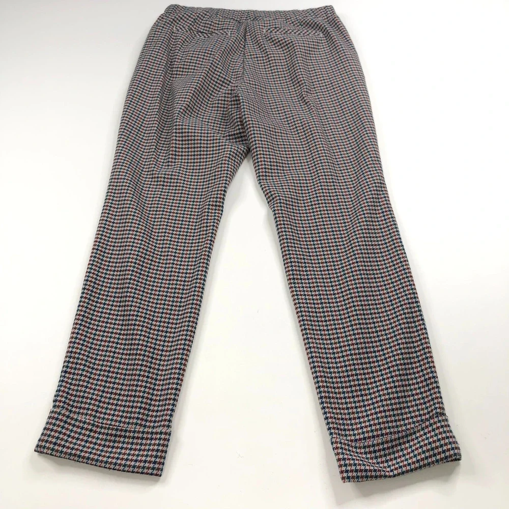 J. Jill Pull On 8 (Fit 30W 27L) Mid Rise Tapered Cuffed Pants Houndstooth MINT